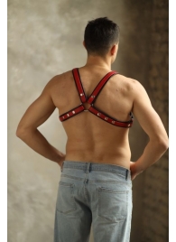 Черно-красная мужская портупея Black-Red - БДСМ Арсенал - купить с доставкой в Черкесске