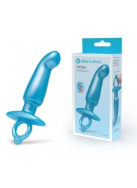 Голубая анальная пробка для массажа простаты Hither Silicone Prostate Plug - 14,3 см. - b-Vibe - в Черкесске купить с доставкой
