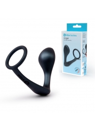 Черное эрекционное кольцо со стимулятором простаты Ringer Cock Ring   Plug - b-Vibe - в Черкесске купить с доставкой