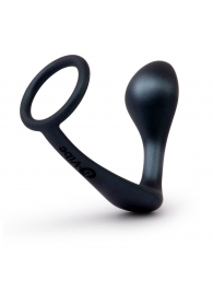Черное эрекционное кольцо со стимулятором простаты Ringer Cock Ring   Plug - b-Vibe - в Черкесске купить с доставкой