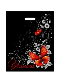 Черный пакет Glamour с вырубной ручкой (38х47 см) - Сима-Ленд - купить с доставкой в Черкесске