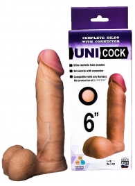 Насадка для страпона фаллической формы UNICOCK 6  - 18 см. - LOVETOY (А-Полимер) - купить с доставкой в Черкесске