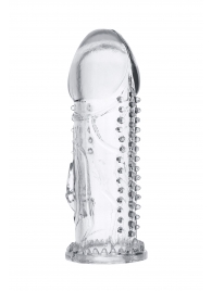 Прозрачная насадка на пенис с шипиками и коготком - 13,5 см. - A-toys - в Черкесске купить с доставкой