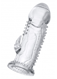 Прозрачная насадка на пенис с шипиками и коготком - 13,5 см. - A-toys - в Черкесске купить с доставкой