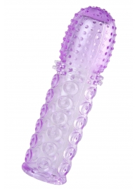 Фиолетовая рельефная насадка на пенис - 13,5 см. - A-toys - в Черкесске купить с доставкой