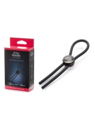 Тёмно-серое эрекционное кольцо с зажимом Again and Again Adjustable Cock Ring - Fifty Shades of Grey - в Черкесске купить с доставкой