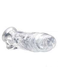 Прозрачная насадка для увеличения члена Realistic Clear Penis Enhancer and Ball Stretcher - 20,3 см. - XR Brands - в Черкесске купить с доставкой