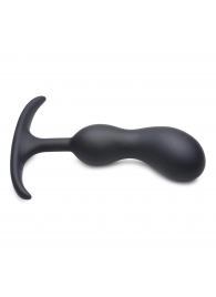 Черный массажер простаты с утяжелителями Premium Silicone Weighted Prostate Plug Medium - 16,3 см. - XR Brands - в Черкесске купить с доставкой