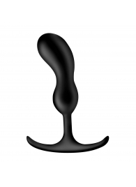 Черный массажер простаты с утяжелителями Premium Silicone Weighted Prostate Plug Medium - 16,3 см. - XR Brands - в Черкесске купить с доставкой
