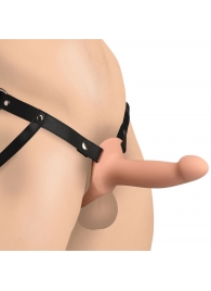 Телесный полый страпон на черных регулируемых ремешках 2’’ Erection Smooth Silicone Penis Sheath - XR Brands - купить с доставкой в Черкесске