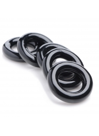 Комплект из 5 черных эрекционных колец для мошонки Ring Master Custom Ball Stretcher Kit - XR Brands - в Черкесске купить с доставкой