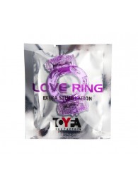 Фиолетовое виброкольцо с двумя вибропульками - Toyfa Basic - в Черкесске купить с доставкой