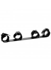 Черная распорка с манжетами для рук и ног Deluxe Rigid Spreader Bar - XR Brands - купить с доставкой в Черкесске
