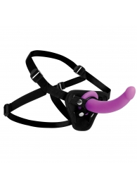 Лиловый поясной страпон Navigator Silicone G-Spot Dildo with Harness - 17,8 см. - XR Brands - купить с доставкой в Черкесске