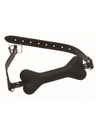 Черный кляп в форме косточки Hound Adjustable Dog Bone Gag - XR Brands - купить с доставкой в Черкесске