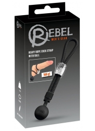 Черное эрекционное лассо с шариком-утяжелителем Heavy Rope - Orion - в Черкесске купить с доставкой