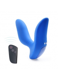 Синий вибромассажер простаты 3,5’’ Remote Control Curve P-spot Massager - 12 см. - Erokay - в Черкесске купить с доставкой