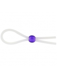 Прозрачное лассо с фиолетовой бусиной SILICONE COCK RING WITH BEAD LAVENDER - NMC - в Черкесске купить с доставкой