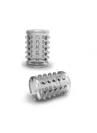 Прозрачная насадка на пенис с шишечками STAY HARD COCK SLEEVE 02 CLEAR - Blush Novelties - в Черкесске купить с доставкой
