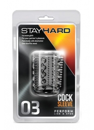 Прозрачная насадка с шипами и шишечками STAY HARD COCK SLEEVE 03 CLEAR - Blush Novelties - в Черкесске купить с доставкой