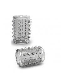 Прозрачная насадка с шипами и шишечками STAY HARD COCK SLEEVE 03 CLEAR - Blush Novelties - в Черкесске купить с доставкой