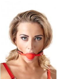 Силиконовый кляп-шар на чёрных ремешках Red Gag silicone - Orion - купить с доставкой в Черкесске