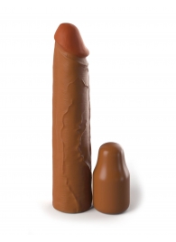 Коричневая насадка на член 2  Silicone X-tension - 20,3 см. - Pipedream - в Черкесске купить с доставкой