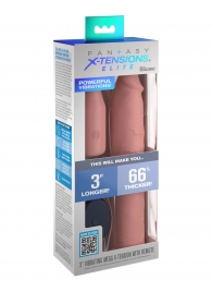 Телесная вибронасадка на член 3  Vibrating Mega X-tension with Remote - 22,9 см. - Pipedream - в Черкесске купить с доставкой