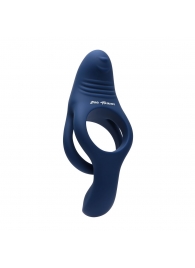 Синее эрекционное виброкольцо с двойным подхватом мошонки Ring Around The Rosy - Zero Tolerance - в Черкесске купить с доставкой