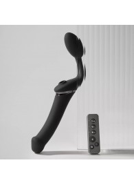 Черный безремневой вибрострапон Strap-On-Me Multi Orgasm Size XL - Strap-on-me - купить с доставкой в Черкесске