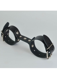 Черные кожаные наручники-фиксатор - Sitabella - купить с доставкой в Черкесске