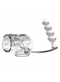 Прозрачная насадка на пенис и мошонку с анальным стимулятором Rilley - Baile - в Черкесске купить с доставкой