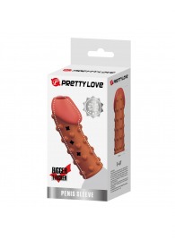 Телесная открытая насадка на пенис с бугорками - 19,8 см. - Baile - в Черкесске купить с доставкой