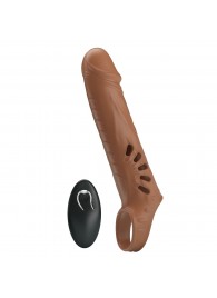 Коричневая вибронасадка с подхватом мошонки и пультом ДУ - Baile - в Черкесске купить с доставкой