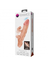 Телесная вибронасадка на пенис с подхватом мошонки - 20 см. - Baile - в Черкесске купить с доставкой