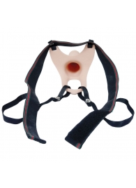 Телесный полый страпон на ремешках - 16,5 см. - Boys of Toys - купить с доставкой в Черкесске