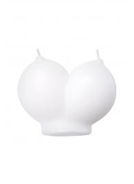 Белая сувенирная свеча «Сиськи» - Pecado - купить с доставкой в Черкесске