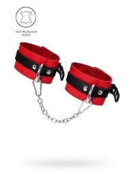 Красно-черные мягкие оковы с одним ремешком и люверсами - Pecado - купить с доставкой в Черкесске