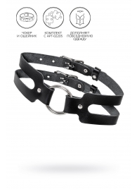 Черный кожаный чокер-ошейник из двух ремешков - Pecado - купить с доставкой в Черкесске