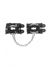 Черные кожаные наручники-браслеты из двух ремешков - Pecado - купить с доставкой в Черкесске