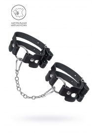 Черные кожаные оковы из двух ремешков - Pecado - купить с доставкой в Черкесске