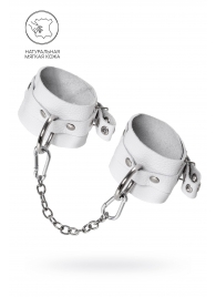 Белые мягкие кожаные оковы с люверсами - Pecado - купить с доставкой в Черкесске