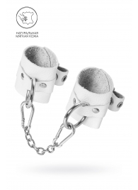 Белые мягкие кожаные наручники с люверсами - Pecado - купить с доставкой в Черкесске