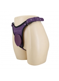 Фиолетовые трусики харнесс с платформой Caludio III - Baile - купить с доставкой в Черкесске