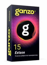 Презервативы анатомической формы с точечной и ребристой структурой Ganzo Extase - 15 шт. - Ganzo - купить с доставкой в Черкесске