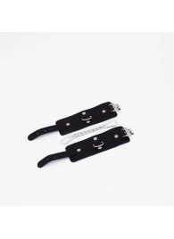 Черные кожаные наручники с хромированной фурнитурой - Crazy Handmade - купить с доставкой в Черкесске