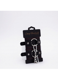 Черно-красные кожаные наручники - Crazy Handmade - купить с доставкой в Черкесске