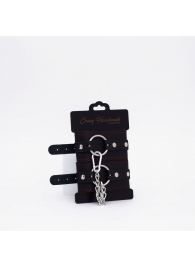 Черно-красные кожаные оковы - Crazy Handmade - купить с доставкой в Черкесске