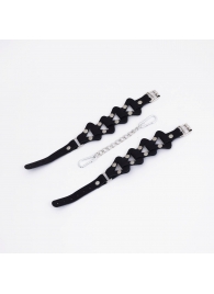 Черные кожаные оковы из звеньев - Crazy Handmade - купить с доставкой в Черкесске