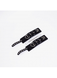 Черные кожаные наручники Sex - Crazy Handmade - купить с доставкой в Черкесске